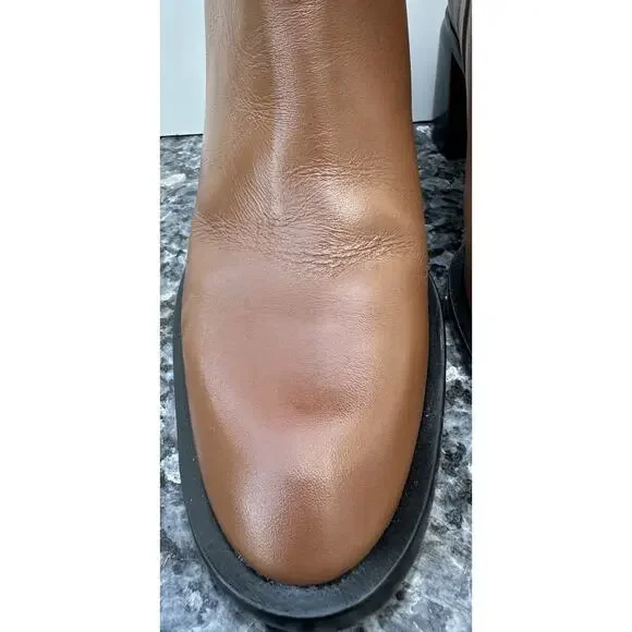 Everlane The Outlaw Boot Saddle Brown Leather Boots Size 9 - Picture 6 of 13